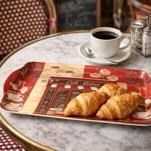 Home Essentials 1970s Café Bistrot Rectangular Melamine Tray, 15x7x1”